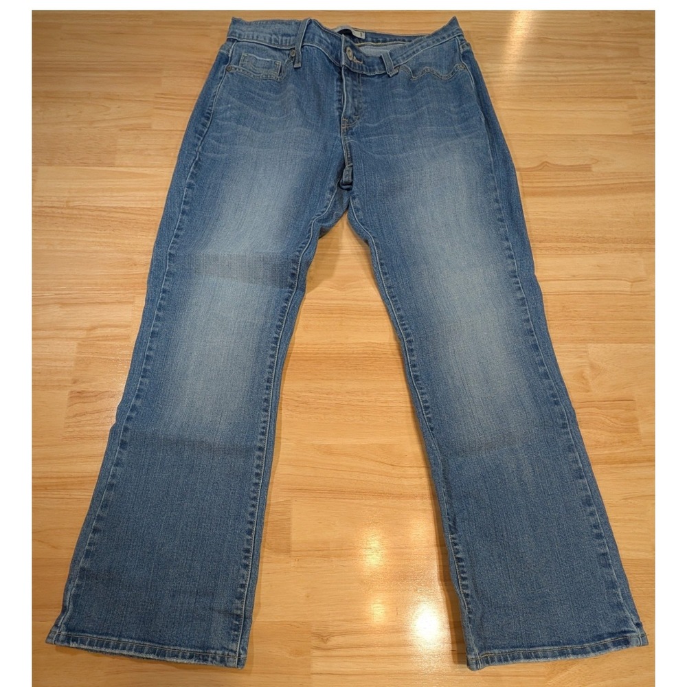 Levis 529 Curvy Boot Cut Jeans Womens 12 Medium Wash Blue Denim Mid Rise Stretch